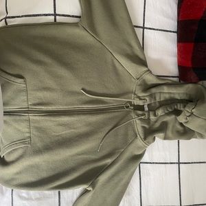 Olive green zip up hoodie